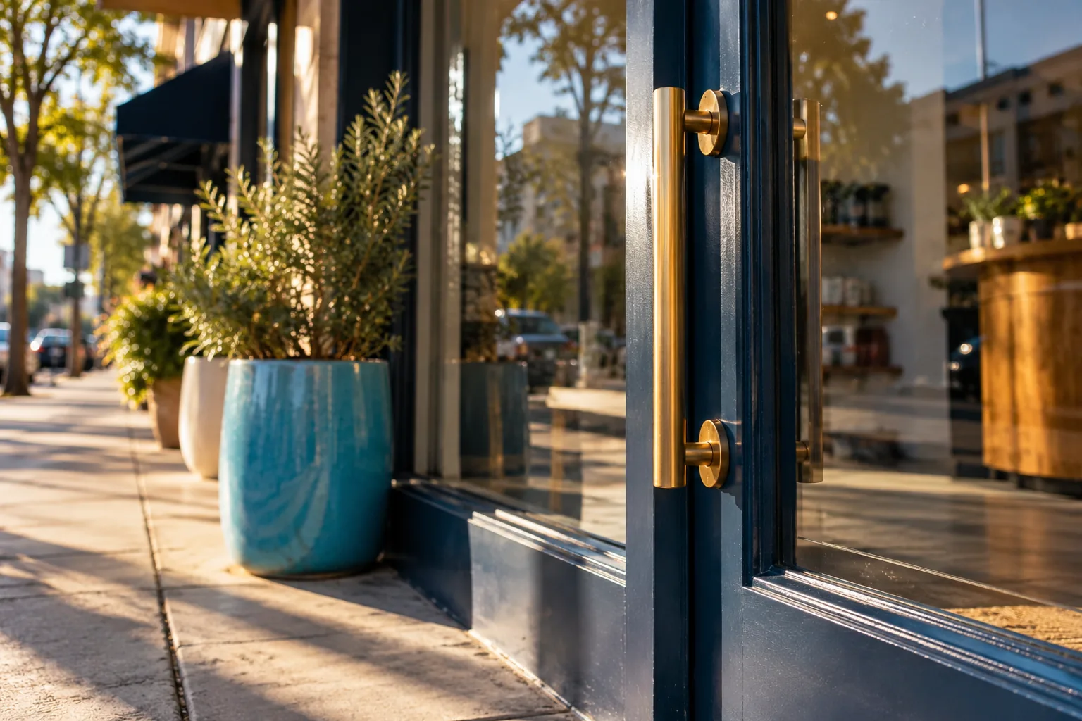 A storefront door in afternoon light. If the listing is wrong, a stranger never reaches it.