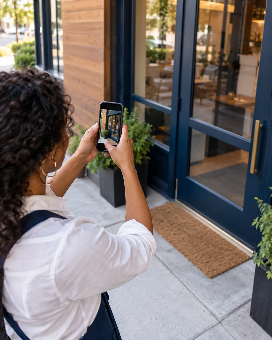 Photographing the storefront so the listing matches the door a customer will walk up to.